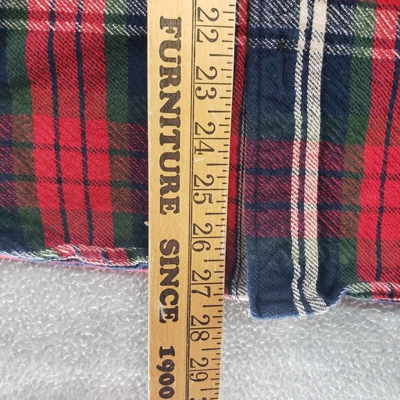 Tailor Vintage Reversible Flannel Shirt Mens Large Red Green Plaid Christmas - Picture 5 of 5